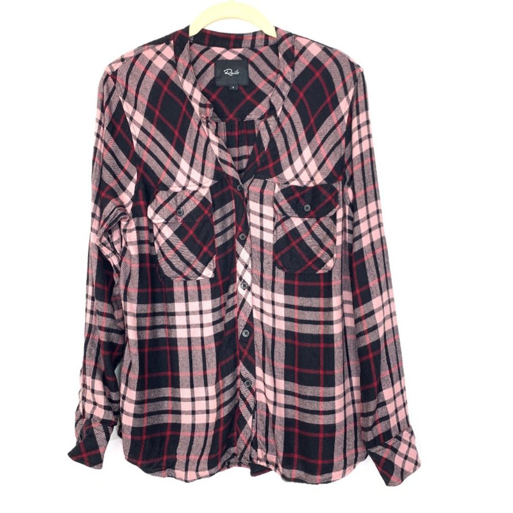 Rails Bentley Black Pink Rouge Plaid Shirt